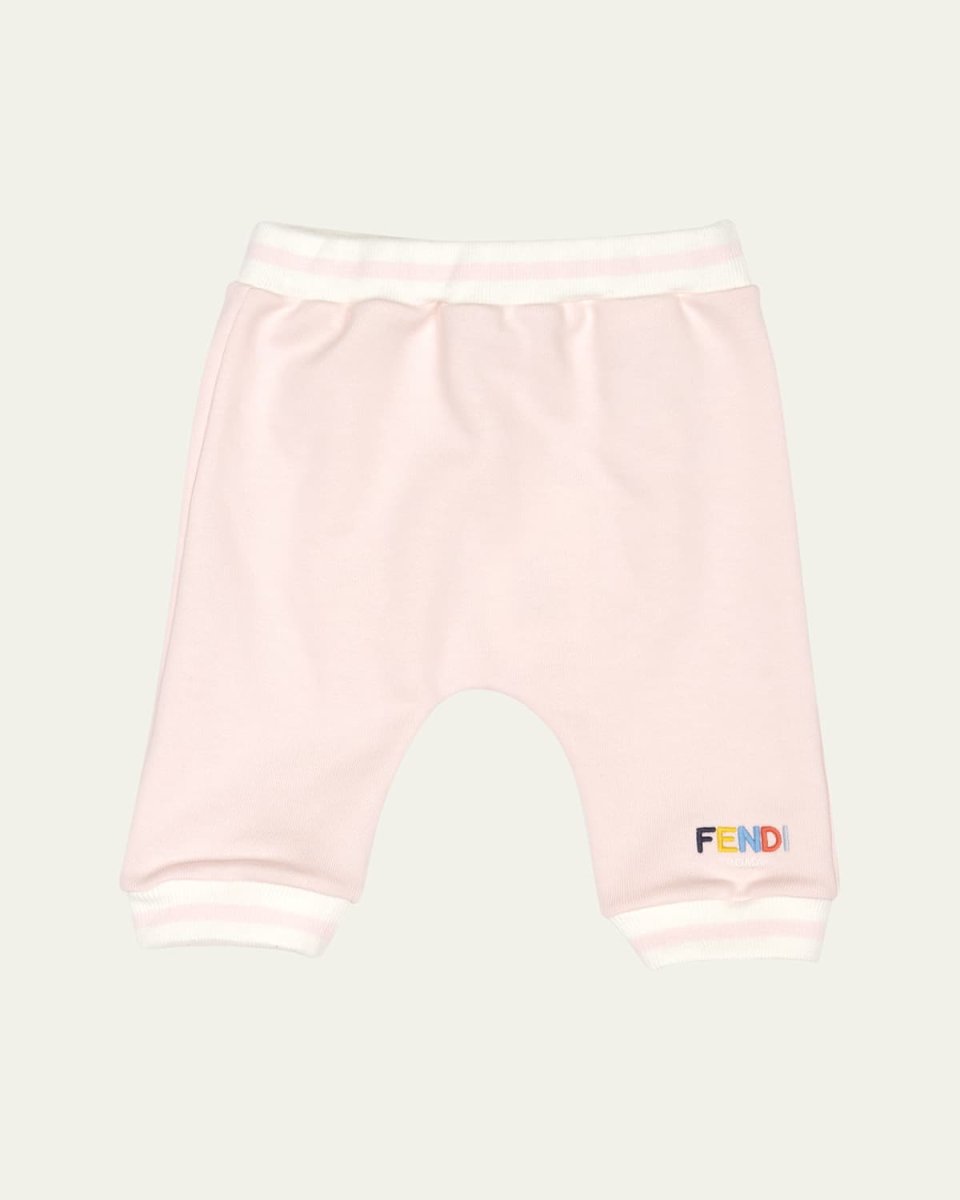Girl's Multicolor Embroidered Logo-Print Sweatpants, Size 3M-24